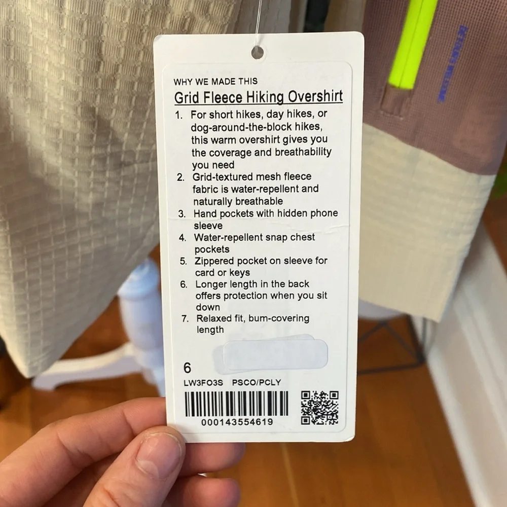 EDIT Lululemon Grid Fleece Hiking Overshirt - Size 6 - NWT - Picture 3 of 11
